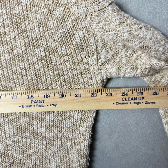 J. Crew Womens Cotton and Linen Blend Beige Lightweight Knit Relaxed Fit Sweater - Picture 7 of 11